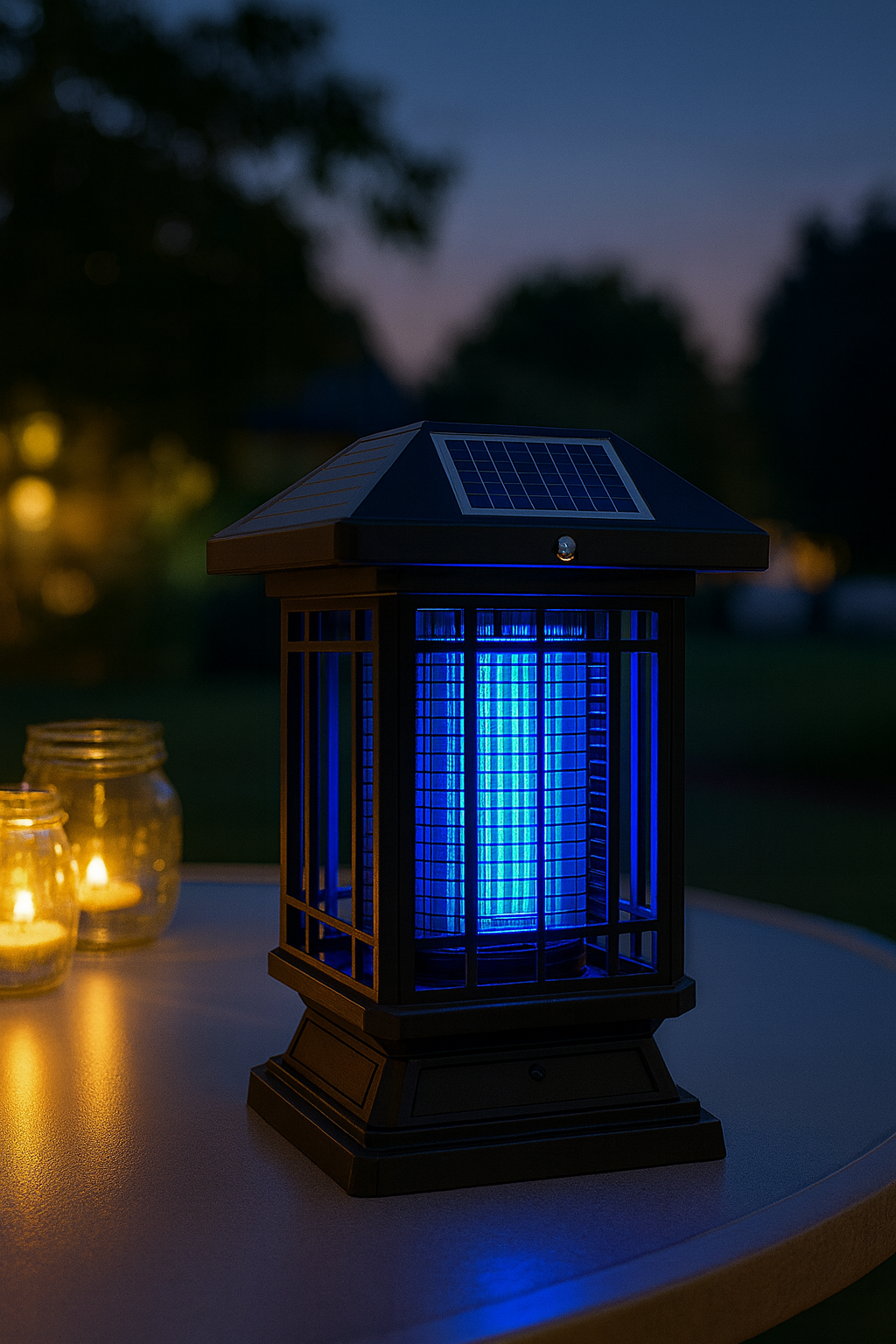 Lampe anti-moustique solaire à poser